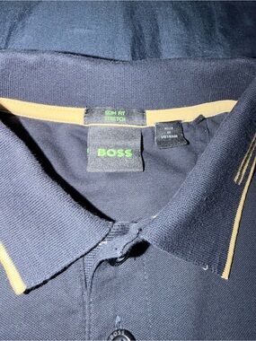 BOSS Navy Polo with Tan Trim